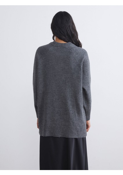 Yeni Sezon Bisiklet Yaka Oversize Kadın Triko Tunik fırsatları