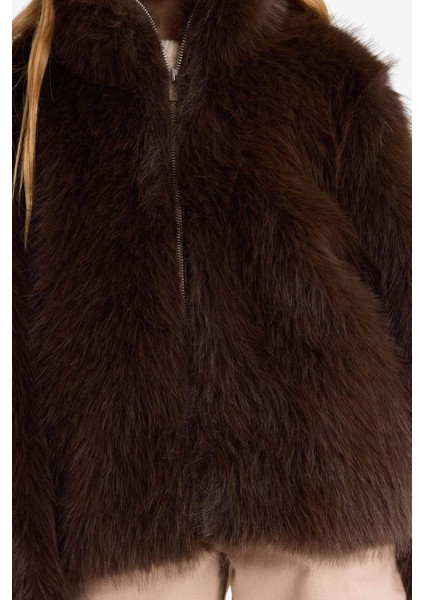 Kız Çocuk Dik Yaka Fermuarlı Suni Kürk Mont G2763A825WN fırsatları