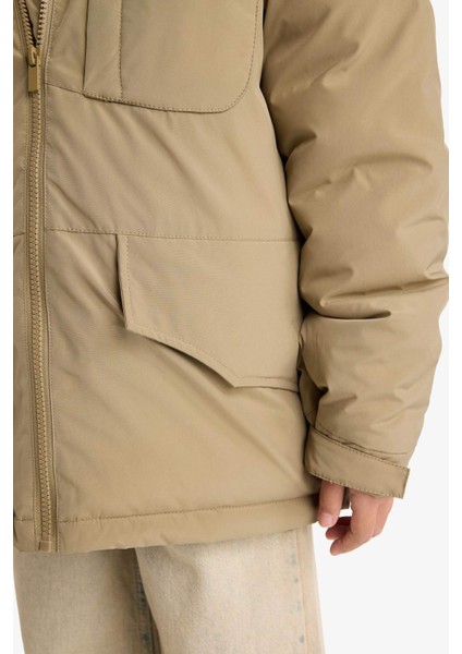 Kız Çocuk Çıkarılabilir Suni Kürk Yaka Kapüşonlu Parka indirimleri