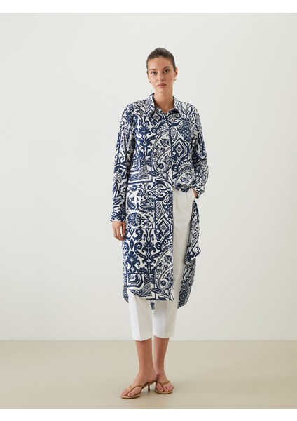 Yeni Sezon Desenli Kadın Gömlek Tunik