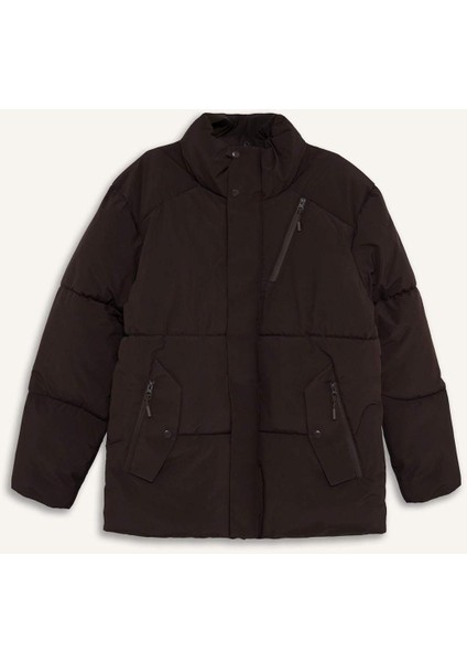 Su İtici Regular Fit Dik Yaka İç Cepli Fermuarlı Cepli Mont F5711AX25WN