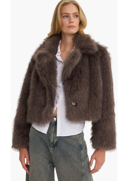 Regular Fit Düğmeli Kısa Suni Kürk F2921AX25WN modelleri