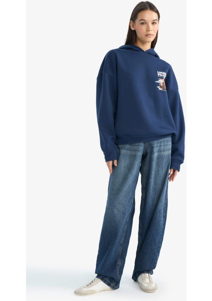 Coool Cars Oversize Geniş Kalıp Kapüşonlu Sırt Baskılı Sweatshirt fiyatları