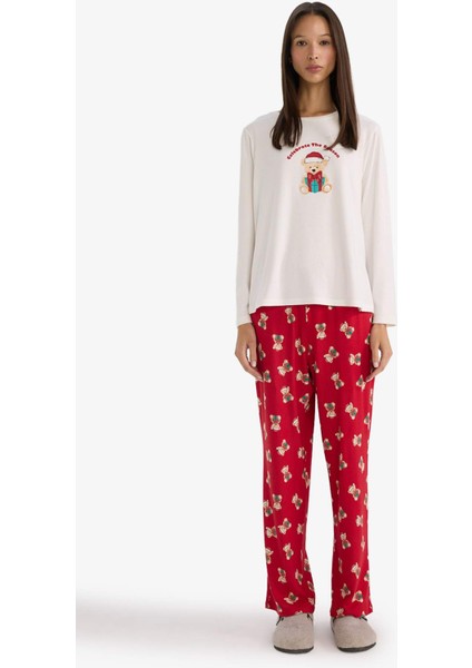 Yılbaşı Temalı Regular Fit Uzun Kollu Üst Uzun Alt-Fall in Love G0233AX25WN