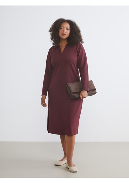 Yeni Sezon Büyük Beden Polo Yaka Bodycon Elbise fiyatları