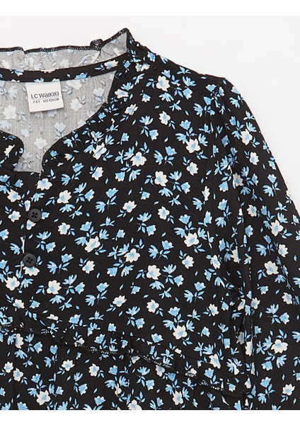 Yeni Sezon Bisiklet Yaka Desenli Kız Çocuk Elbise fiyatları