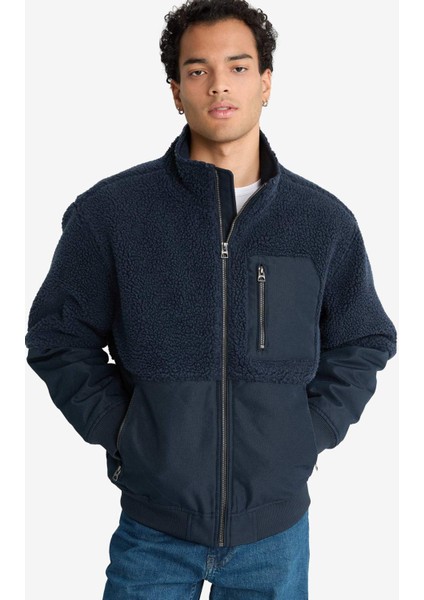 Regular Fit Triko Detaylı İç Cepli Pelüş Mont F5048AX25WN