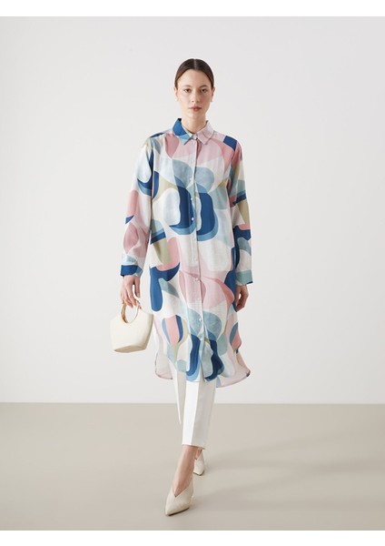 Yeni Sezon Desenli Kadın Gömlek Tunik