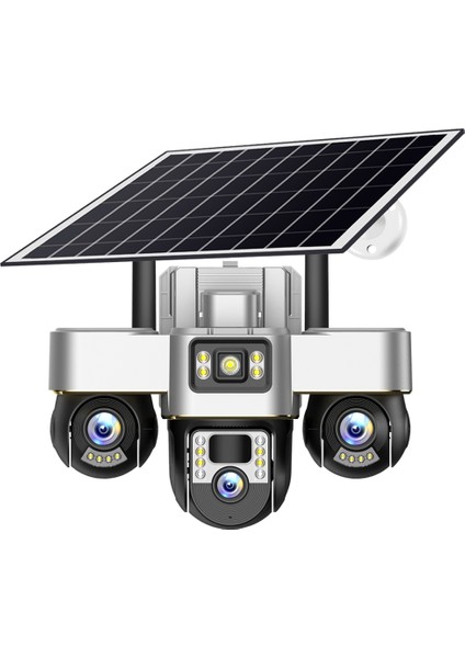 Güneş Enerjili 4g Gözü: 6mp Üçlü Lens Tasarım. Bulut Kayıt, Çift Yönlü Ses ve Uzaktan Ptz Kontrol