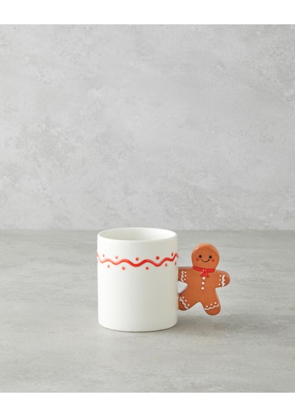 Frosty Gingerman Stoneware Kupa 330 ml Kırmızı-Kahverengi
