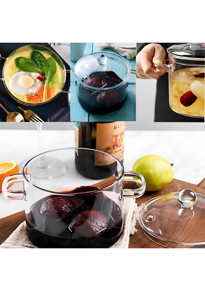 Kapaklı Borosilikat Cam Tencere Seti modelleri