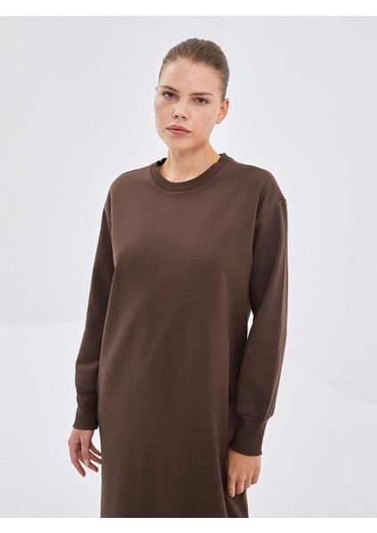 Yeni Sezon Bisiklet Yaka Kadın Sweatshirt Elbise