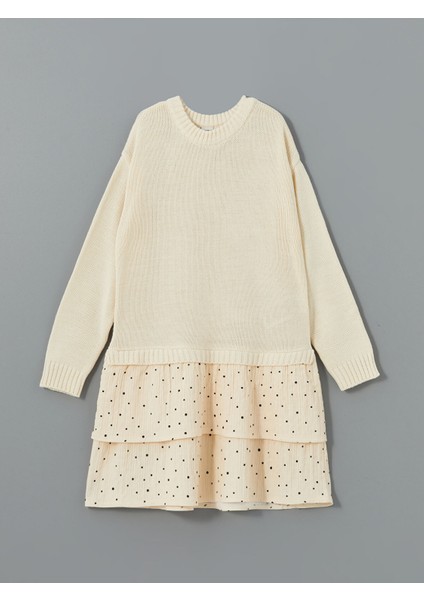 Yeni Sezon Bisiklet Yaka Kız Çocuk Triko Elbise