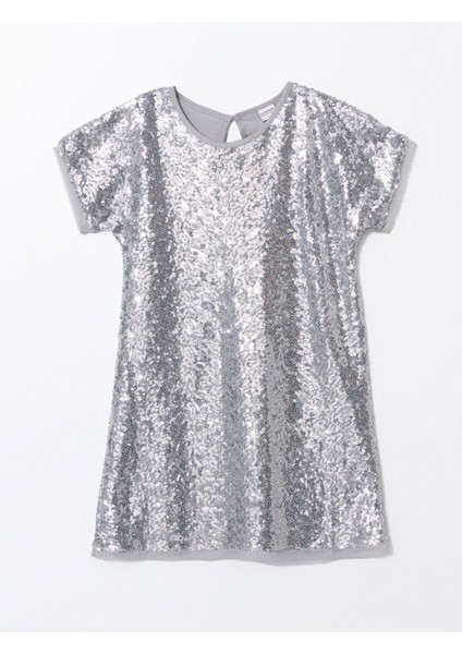 Yeni Sezon Bisiklet Yaka Pul Işlemeli Kız Çocuk Elbise