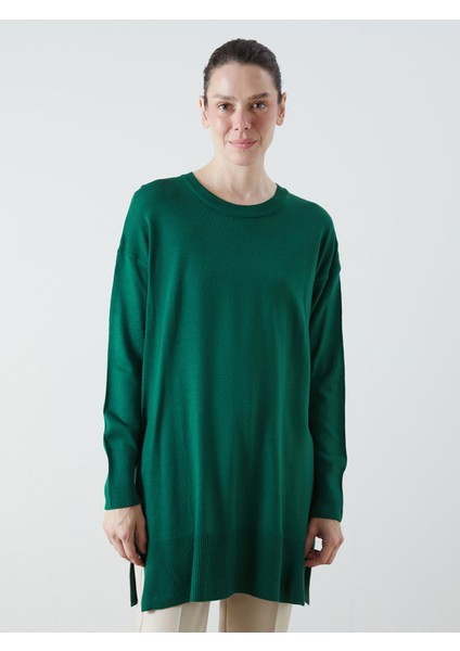 Yeni Sezon Bisiklet Yaka Kadın Triko Tunik