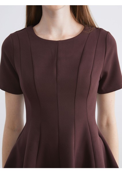 Yeni Sezon Bisiklet Yaka Peplum Mini Elbise modelleri