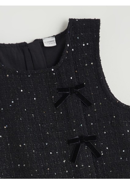 Yeni Sezon Bisiklet Yaka Fiyonk Detaylı Kız Çocuk Tüvit Elbise fiyatları