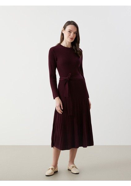 Yeni Sezon Bisiklet Yaka Kadın Triko Elbise