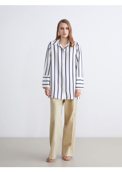 Yeni Sezon Çizgili Kadın Gömlek Tunik modelleri