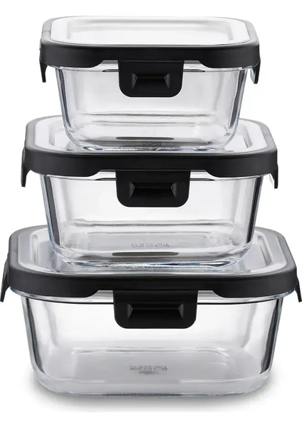 Freska Çelik Kapaklı 3lü Cam Saklama Seti A5628