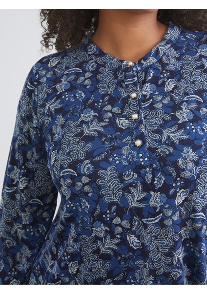 Yeni Sezon Büyük Beden Bisiklet Yaka Çiçekli A Kesim Elbise fırsatları