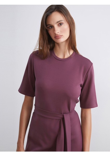 Yeni Sezon Bisiklet Yaka Kuşaklı Elbise fiyatları