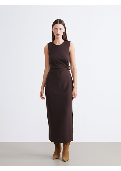 Yeni Sezon Bisiklet Yaka Büzgülü Belden Oturtmalı Elbise fiyatları