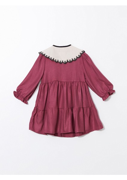 Yeni Sezon Bebe Yaka Uzun Kollu Kız Bebek Elbise modelleri