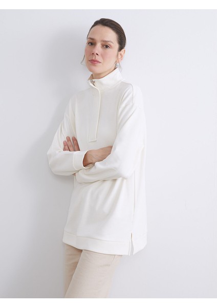 Yeni Sezon Dik Yaka Kadın Sweatshirt Tunik
