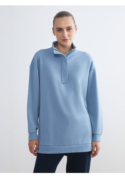 Yeni Sezon Dik Yaka Kadın Sweatshirt Tunik