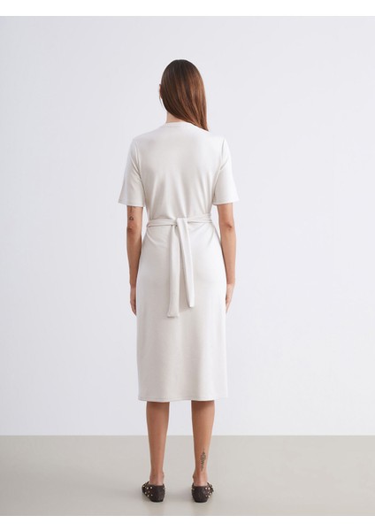 Yeni Sezon Bisiklet Yaka Kuşaklı Elbise fırsatları