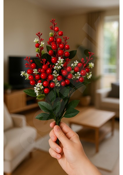 10 Dallı Kokina Çiçeği - Ekstra Gerçekçi - Tek Sap 10 Dal Yoğun Yaprak Çiçek ve Beyaz Çiçek 48 cm modelleri