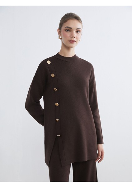 Yeni Sezon Bisiklet Yaka Kadın Triko Tunik