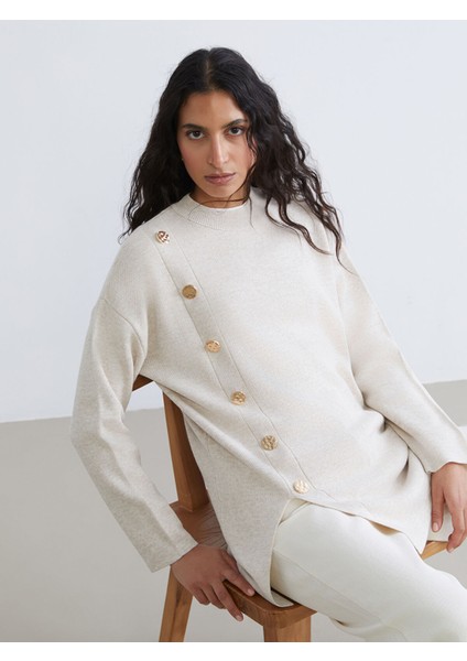 Yeni Sezon Bisiklet Yaka Kadın Triko Tunik