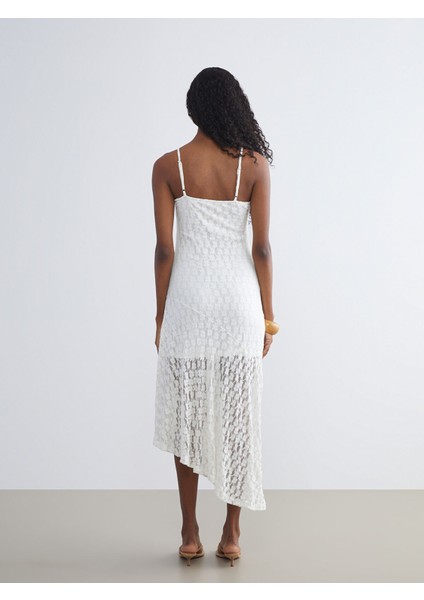 Yeni Sezon U Yaka Askılı Dantelli Elbise fırsatları