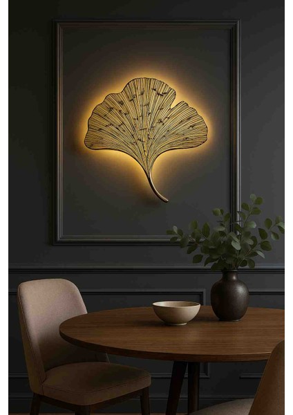 Mabet Yaprağı Aplik – 35×32 cm – Gold Siyah Damarlı – Pilli Işıklı fiyatları