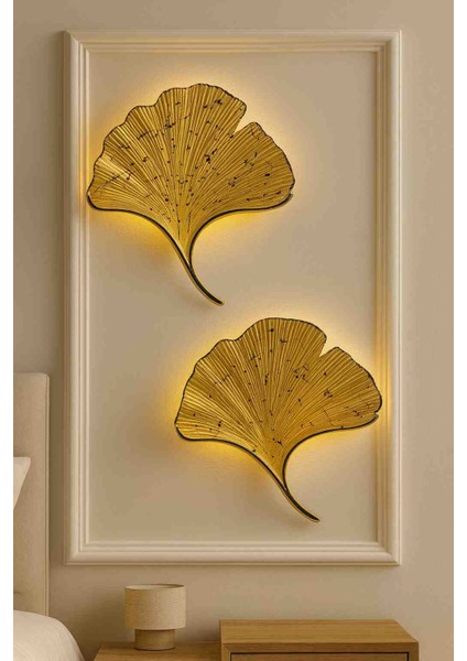 Mabet Yaprağı Aplik – 35×32 cm – Gold Siyah Damarlı – Pilli Işıklı fırsatları