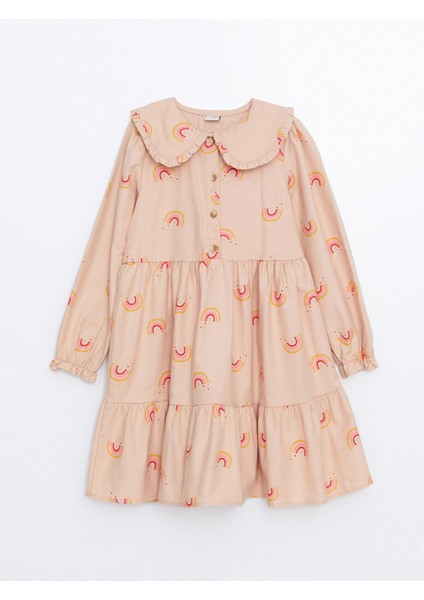 Yeni Sezon Bebe Yaka Kız Çocuk Elbise