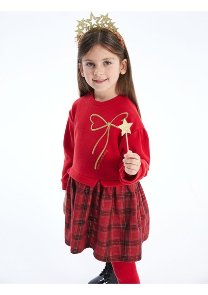 Yeni Sezon Bisiklet Yaka Kız Çocuk Elbise