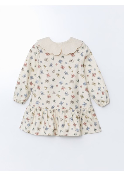 Yeni Sezon Bebe Yaka Kurdele Desenli Kız Çocuk Elbise fiyatları