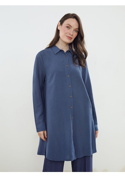 Yeni Sezon Keten Karışımlı Kadın Gömlek Tunik