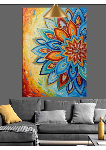 Çiçekli Mandala Soyut Sanat Dekoratif Kanvas - Mdf Ahşap Tablo modelleri
