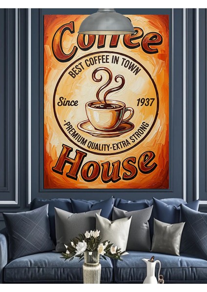 Vintage Kahve Reklamı Posteri Dekoratif Kanvas - Mdf Ahşap Tablo fiyatları