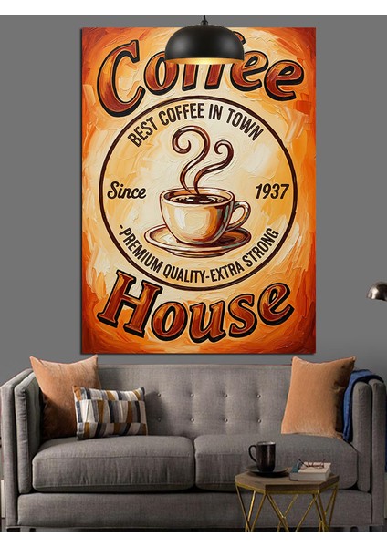 Vintage Kahve Reklamı Posteri Dekoratif Kanvas - Mdf Ahşap Tablo modelleri