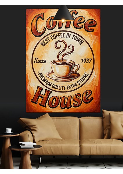 Vintage Kahve Reklamı Posteri Dekoratif Kanvas - Mdf Ahşap Tablo indirimleri