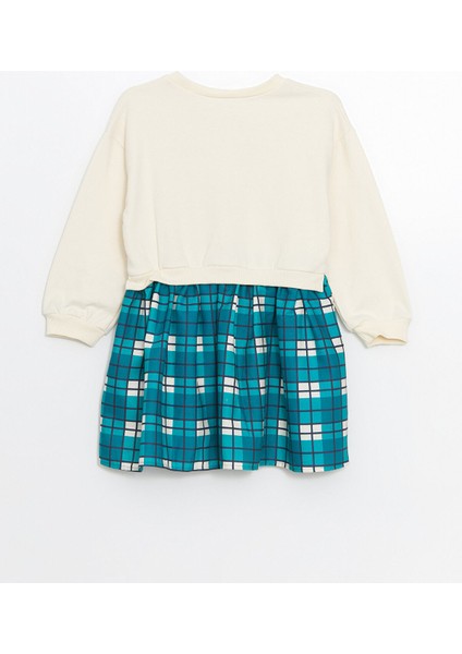 Yeni Sezon Bisiklet Yaka Kız Çocuk 3 Iplik Elbise modelleri