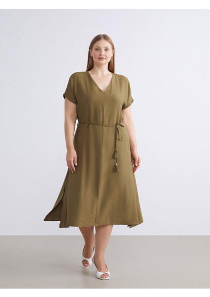 Yeni Sezon V Yaka A Kesim Elbise fiyatları