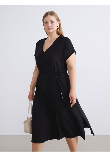 Yeni Sezon V Yaka A Kesim Elbise fiyatları