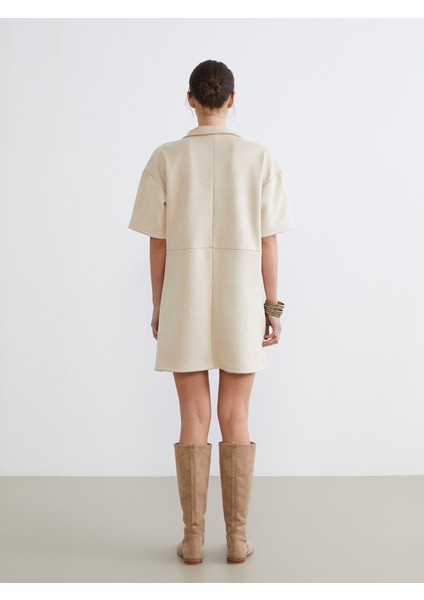 Yeni Sezon Gömlek Yaka Süet Mini Elbise fırsatları