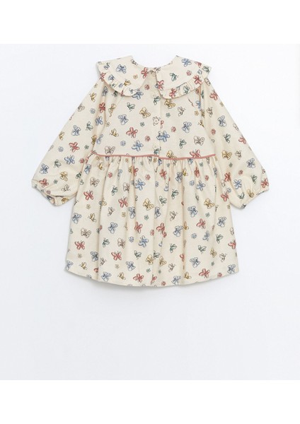 Yeni Sezon Uzun Kollu Baskılı Kız Çocuk Elbise fiyatları